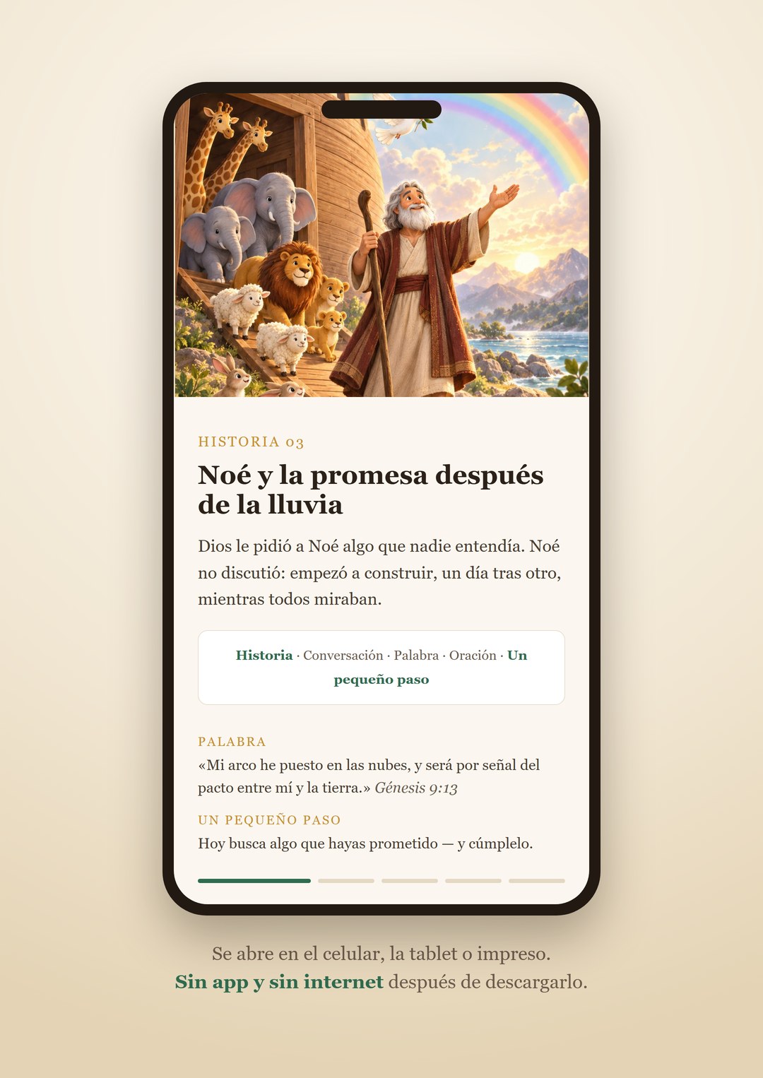 Corazón & Palabra abierto en el celular