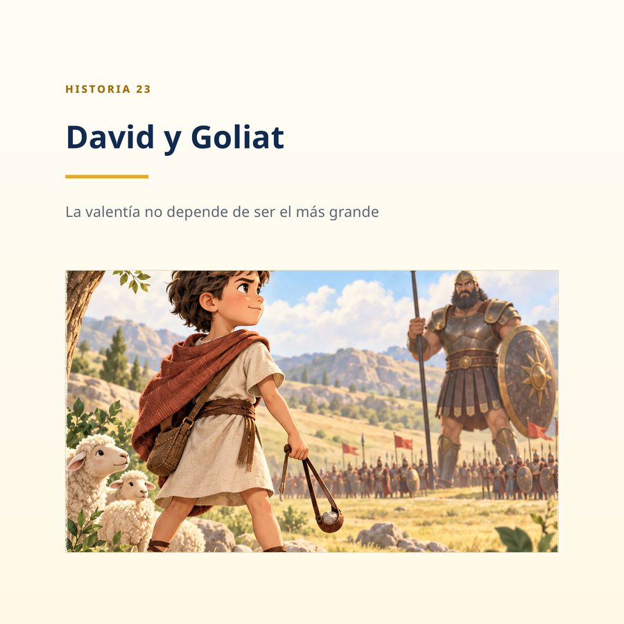 Página real del producto: Historia 23 — David y Goliat