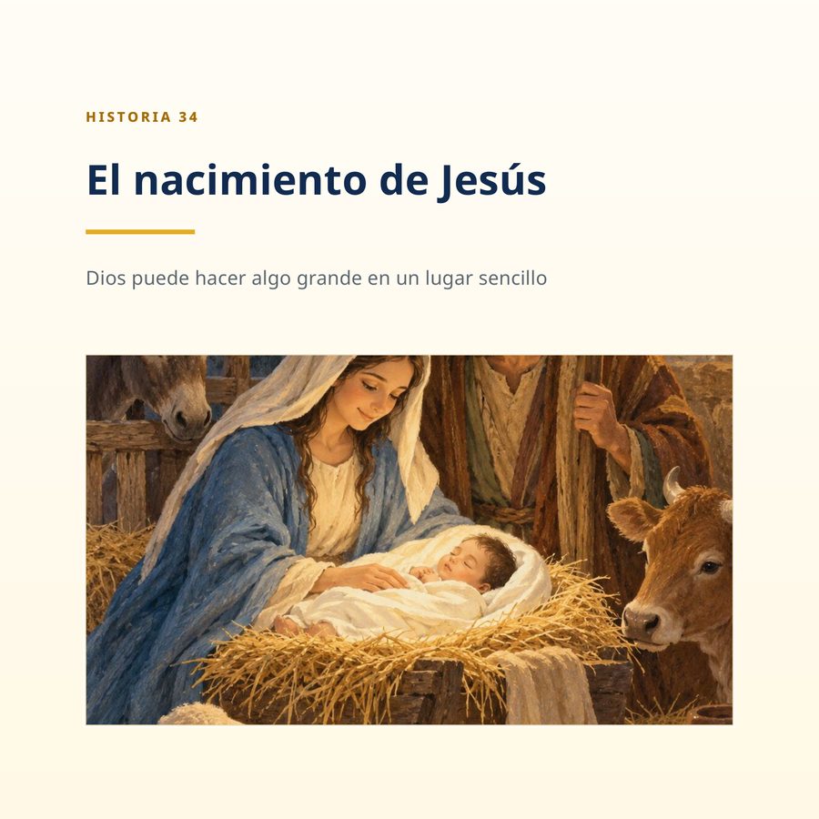 Página real del producto: Historia 34 — El nacimiento de Jesús